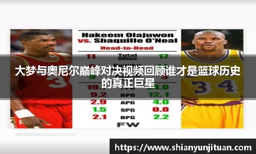 大梦与奥尼尔巅峰对决视频回顾谁才是篮球历史的真正巨星